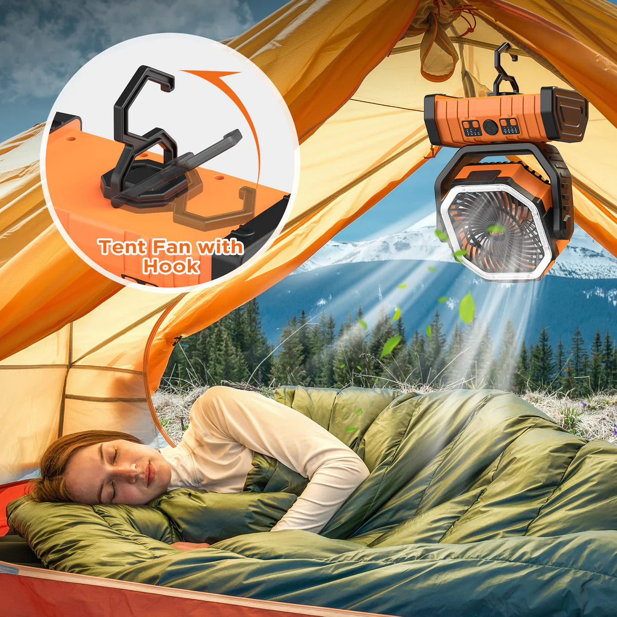 AirHaven Portable Fan with LED Light and Remote Control