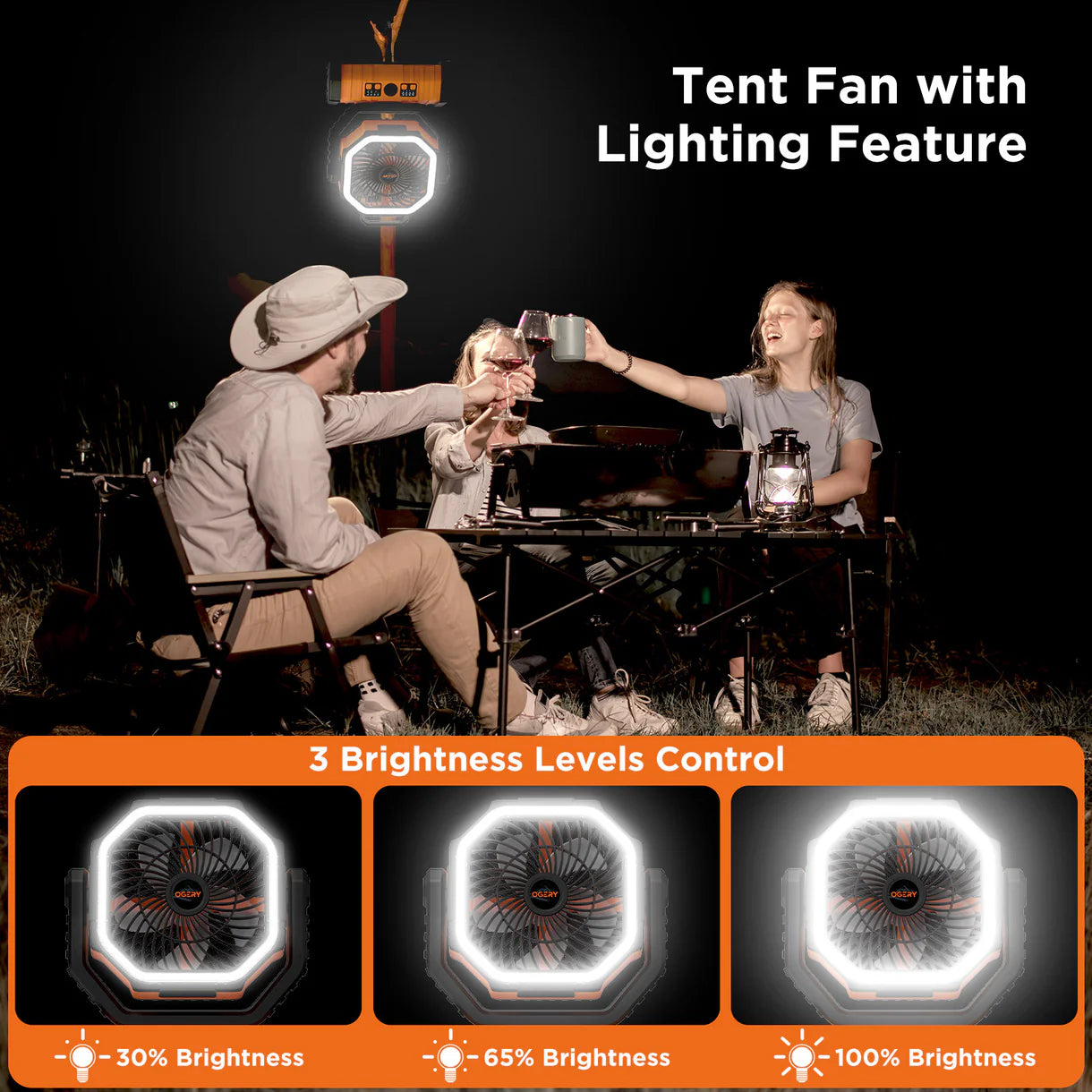 AirHaven Portable Fan with LED Light and Remote Control