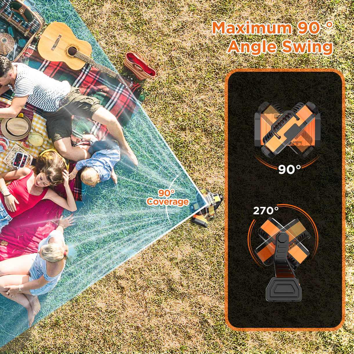 AirHaven Portable Fan with LED Light and Remote Control